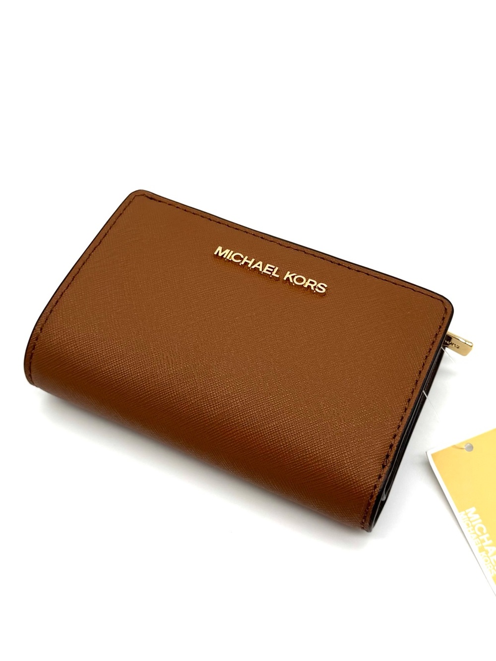 Michael Kors Medium Bifold Zip Chain Wallet Luggage